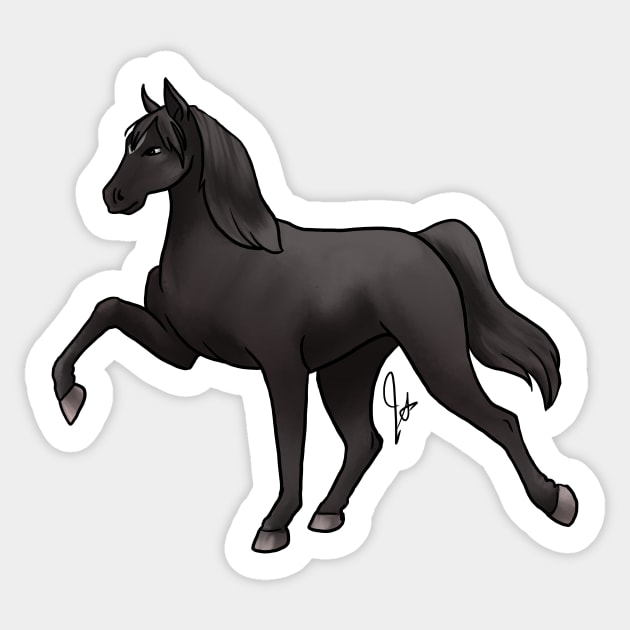 Horse - Tennessee Walker - Black Sticker by Jen's Dogs Custom Gifts and Designs